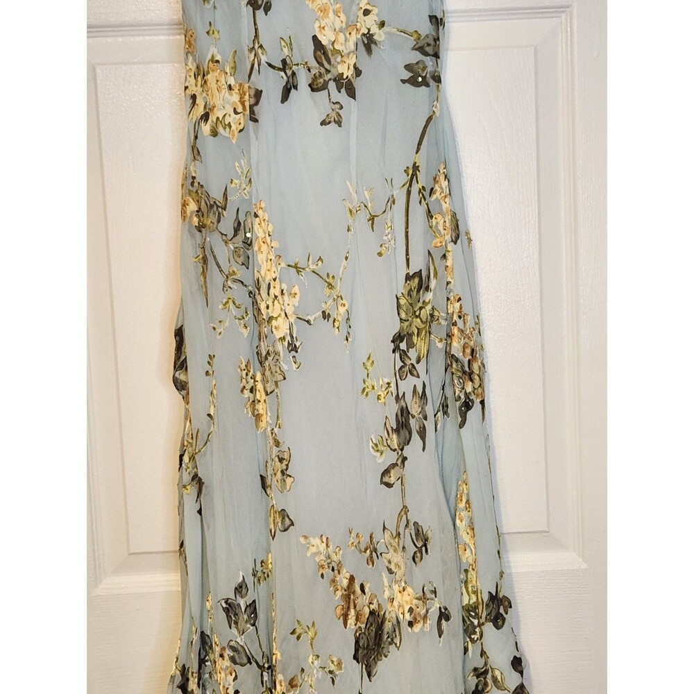 Alex Evenings Y2K Dress Fairy Floral Vintage Beaded Asymmetric Size 8 Silk Blue - Picture 9 of 16